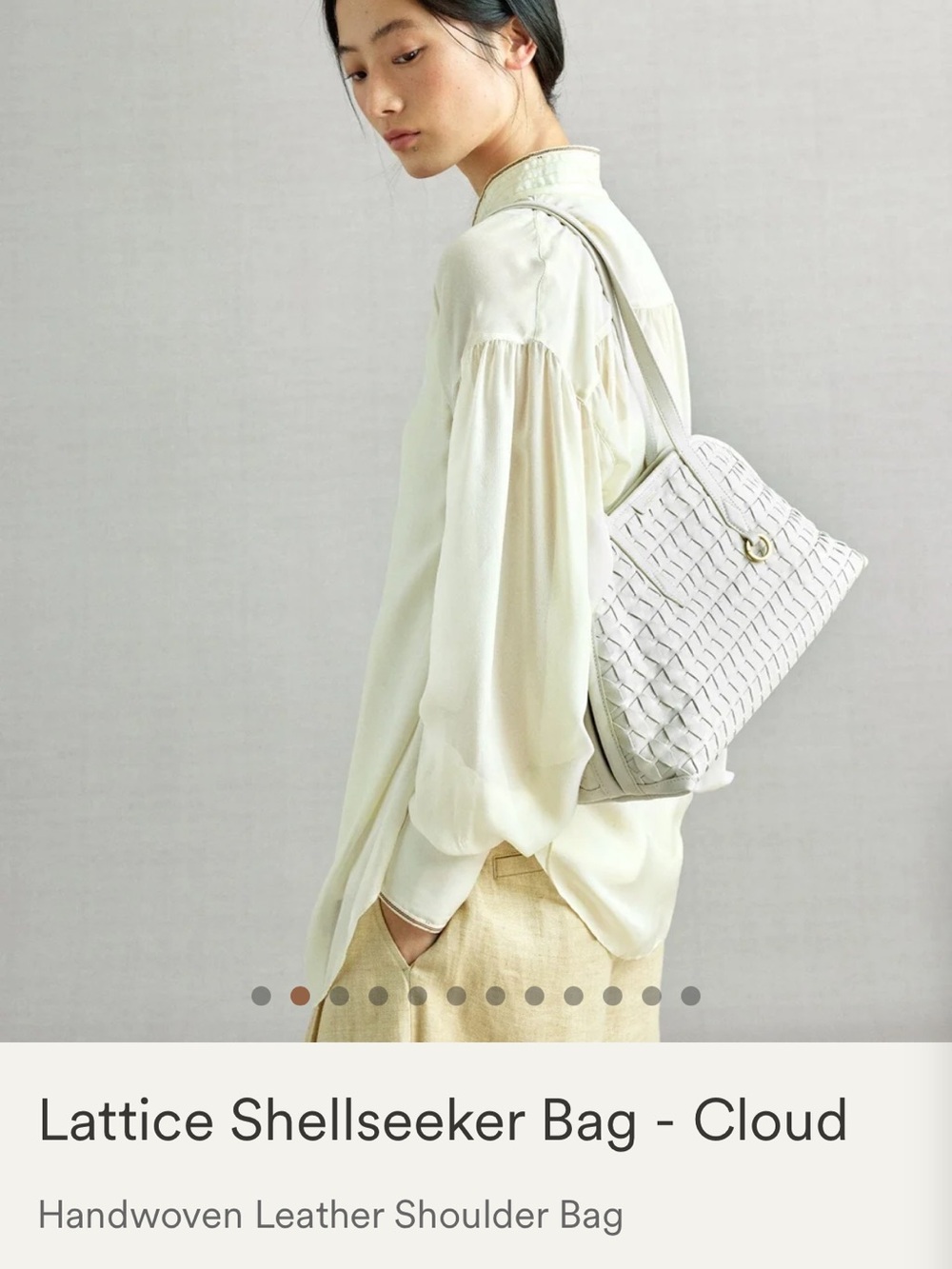 ✨ Authentic Songmont Lattice Shellseeker Bag - Cloud ( Off White) Retail $610 ✨ - Picture 15 of 15